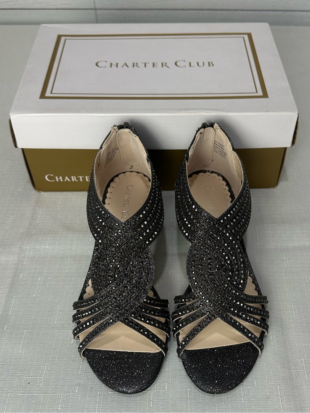 NEW Charter Club Pewter Ginifurf Sandal Size 5